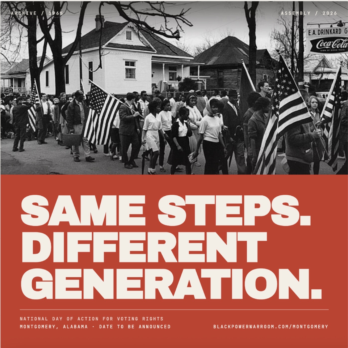 Same Steps, Different Generation voting-rights creative for Montgomery, Alabama