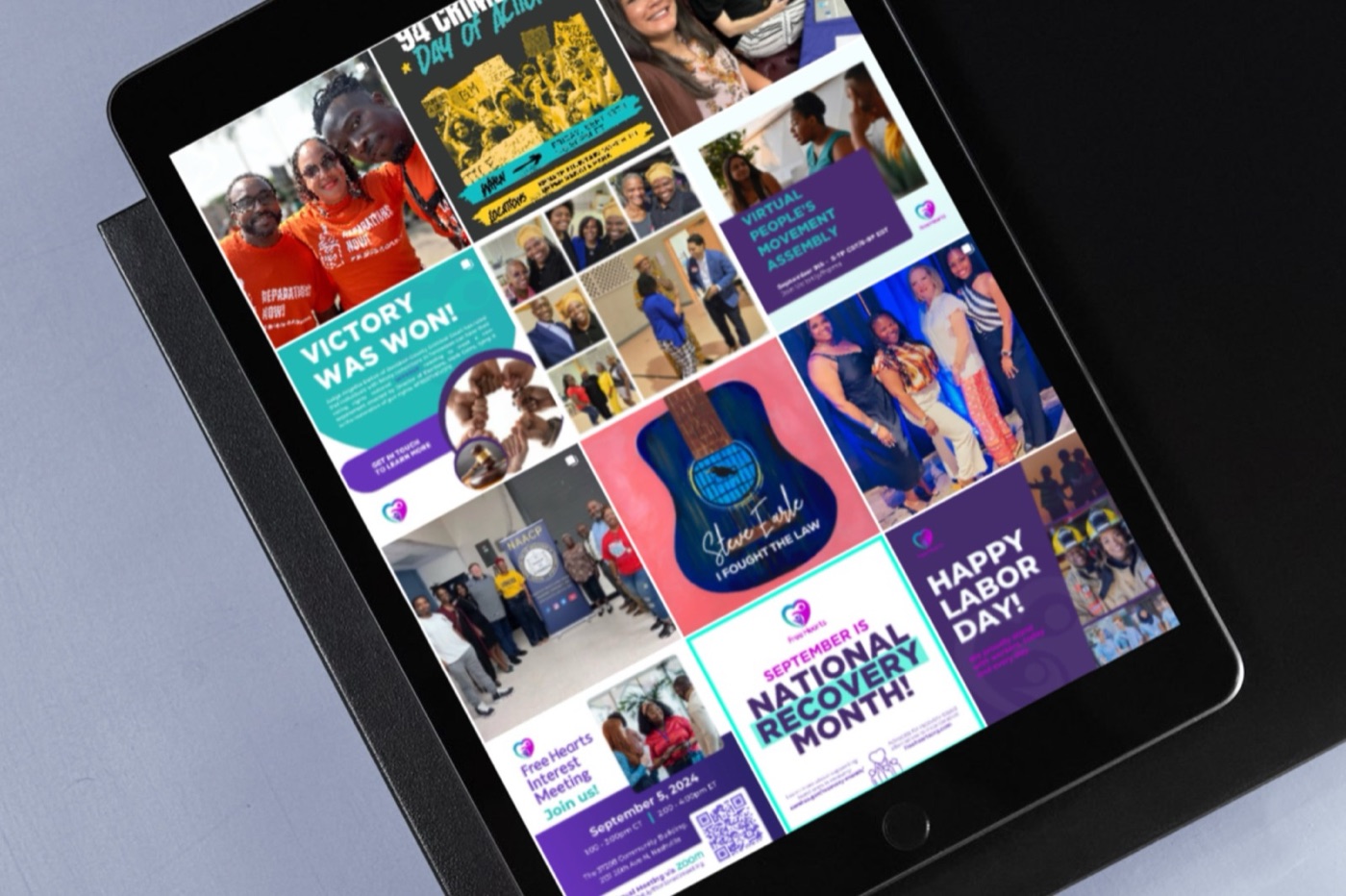 Civic engagement social media system on a tablet